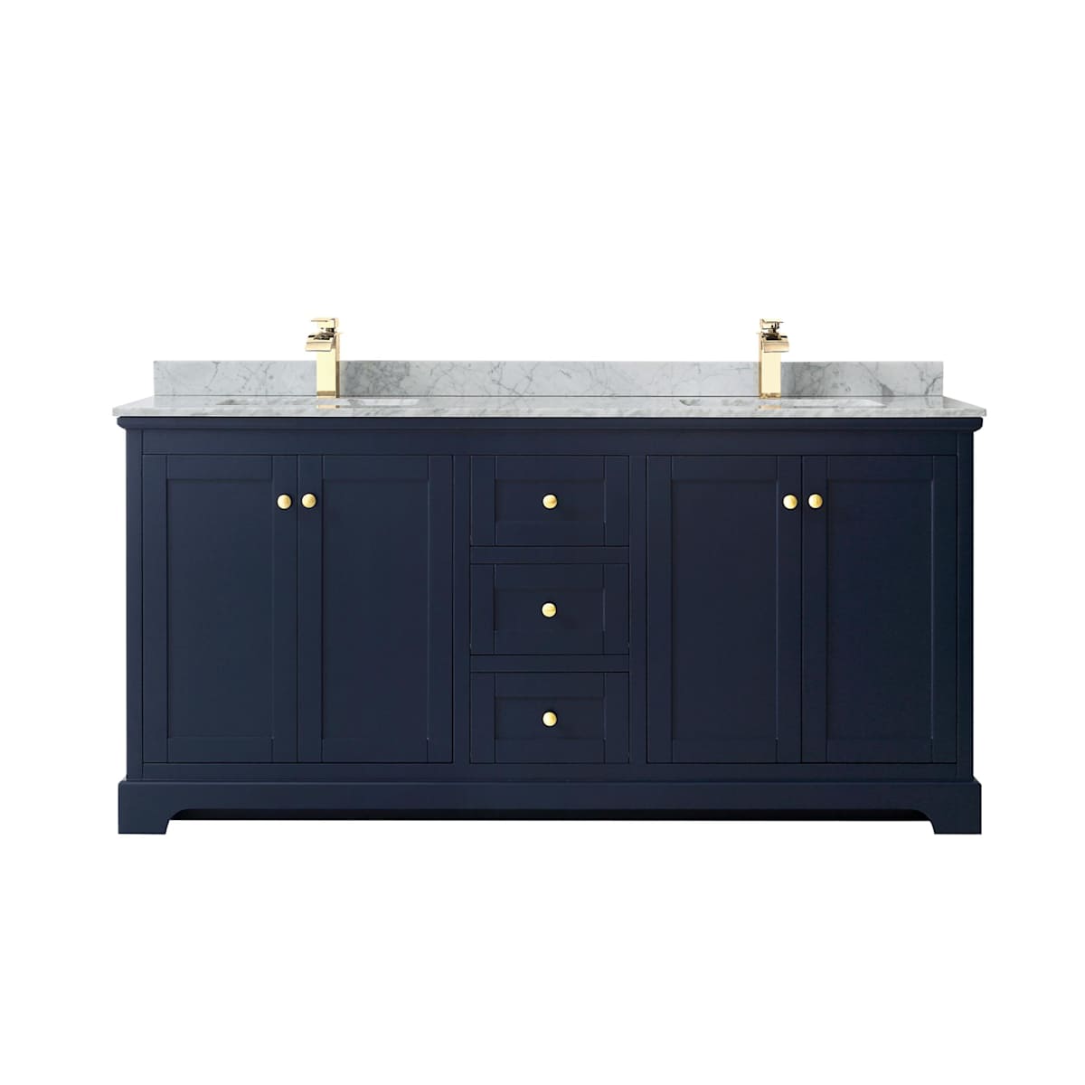 Avery 72" Free Standing Double Basin Vanity Set with Cabinet and Marble Vanity Top