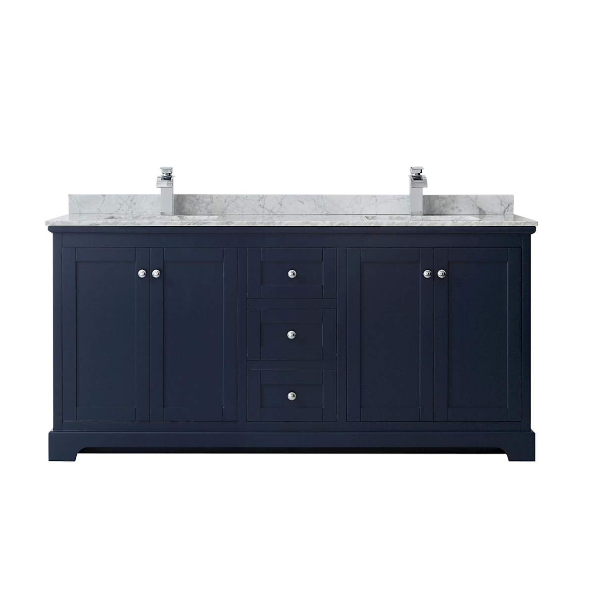 Avery 72" Free Standing Double Basin Vanity Set with Cabinet and Marble Vanity Top