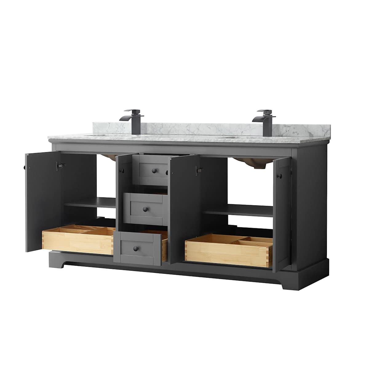 Avery 72" Free Standing Double Basin Vanity Set with Cabinet and Marble Vanity Top - image 15