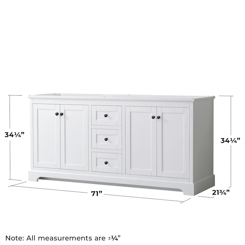 Avery 72" Double Free Standing Vanity Cabinet - Less Vanity Top - image 3