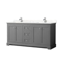 Avery 72" Free Standing Double Basin Vanity Set with Cabinet and Cultured Marble Vanity Top - image 1