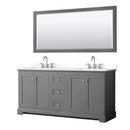 Avery 72" Free Standing Double Basin Vanity Set with Cabinet, Quartz Vanity Top, and Framed Mirror - image 1