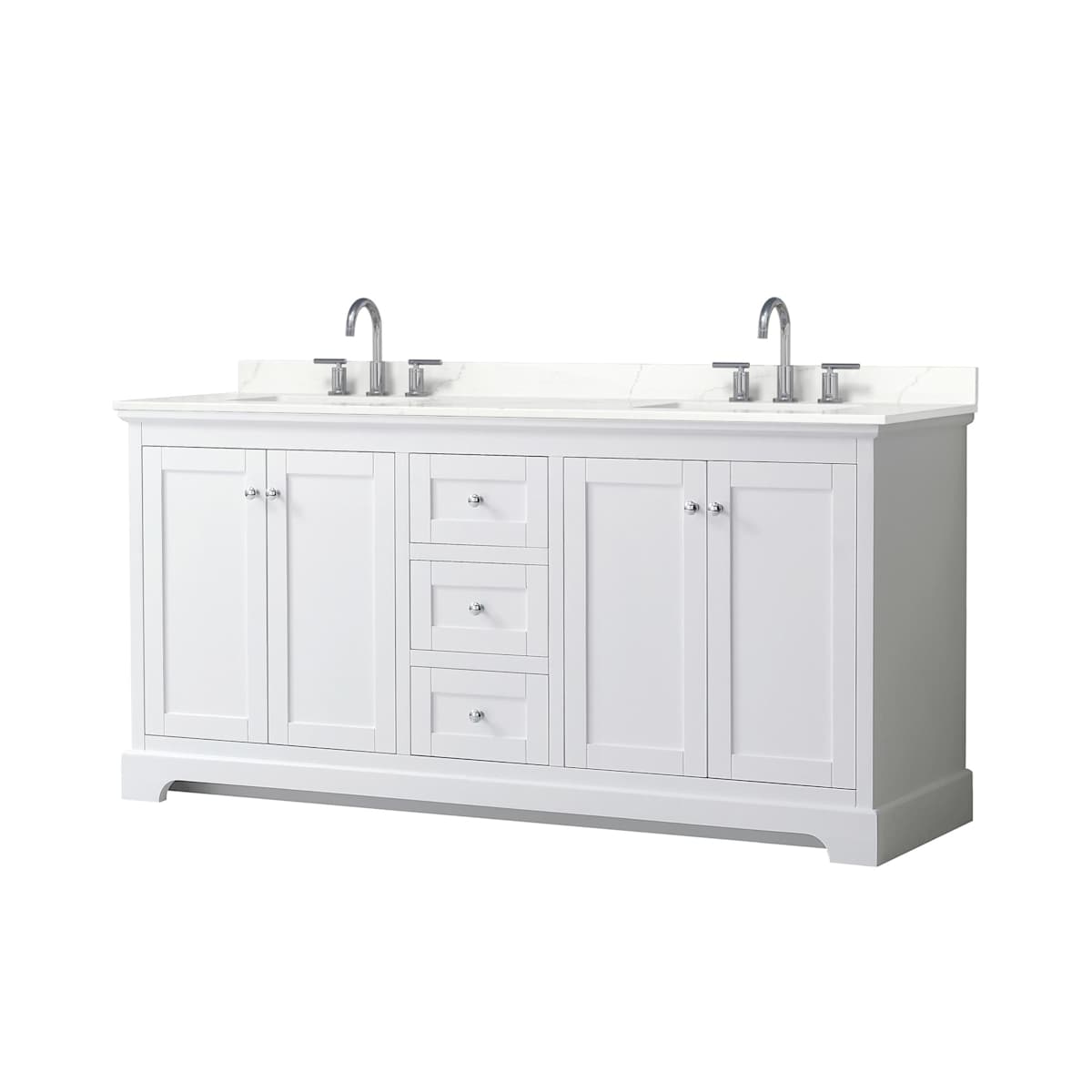 Avery 72" Free Standing Double Basin Vanity Set with Cabinet and Quartz Vanity Top