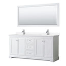 Avery 72" Free Standing Double Basin Vanity Set with Cabinet, Cultured Marble Vanity Top, and Framed Mirror - image 1