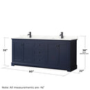 Avery 80" Free Standing Double Basin Vanity Set with Cabinet, Quartz Vanity Top, and Framed Mirror - image 7