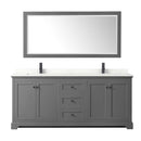 Avery 80" Free Standing Double Basin Vanity Set with Cabinet, Quartz Vanity Top, and Framed Mirror - image 11