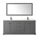 Avery 80" Free Standing Double Basin Vanity Set with Cabinet, Quartz Vanity Top, and Framed Mirror - image 13