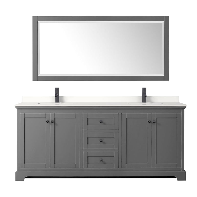 Avery 80" Free Standing Double Basin Vanity Set with Cabinet, Quartz Vanity Top, and Framed Mirror - image 13