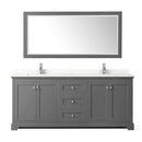 Avery 80" Free Standing Double Basin Vanity Set with Cabinet, Quartz Vanity Top, and Framed Mirror - image 14