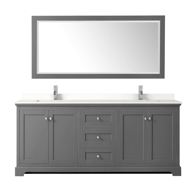 Avery 80" Free Standing Double Basin Vanity Set with Cabinet, Quartz Vanity Top, and Framed Mirror - image 15