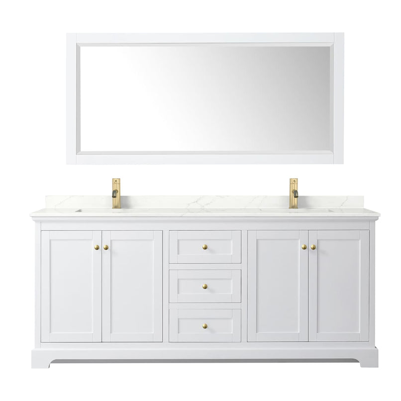 Avery 80" Free Standing Double Basin Vanity Set with Cabinet, Quartz Vanity Top, and Framed Mirror - image 19