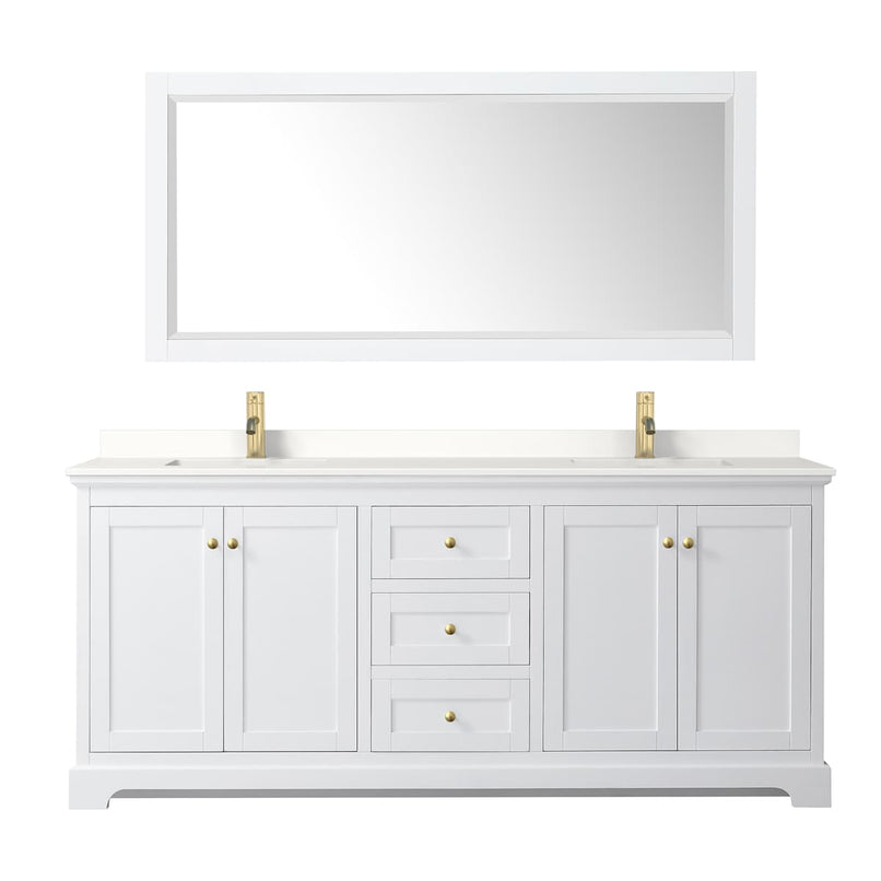 Avery 80" Free Standing Double Basin Vanity Set with Cabinet, Quartz Vanity Top, and Framed Mirror - image 20