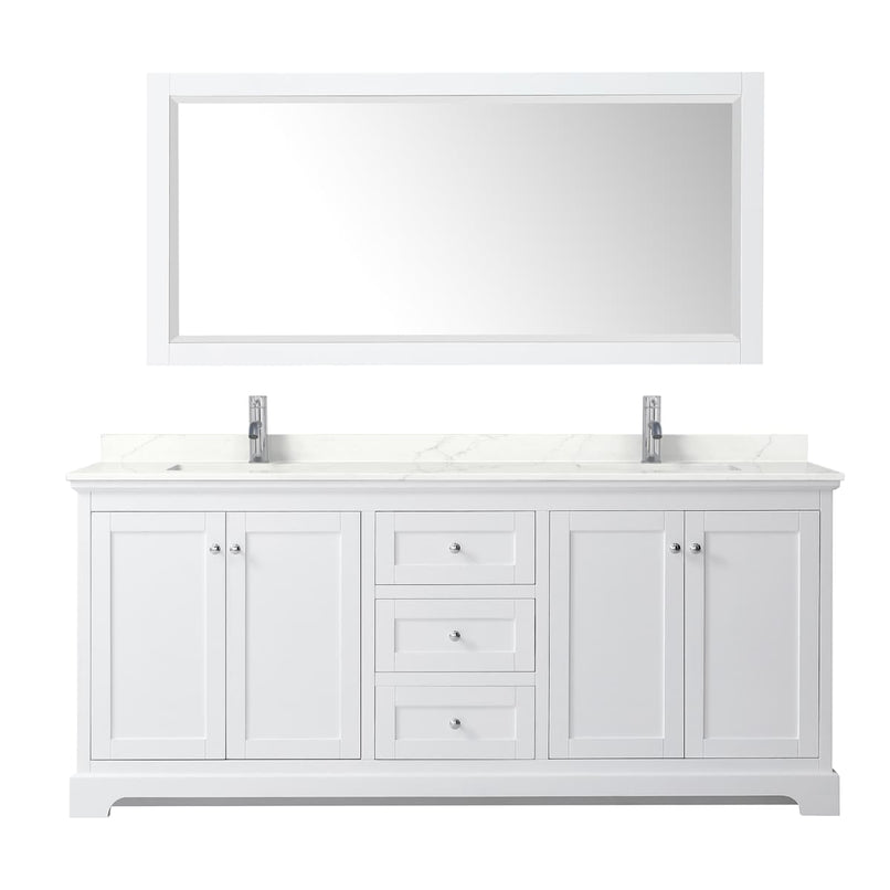 Avery 80" Free Standing Double Basin Vanity Set with Cabinet, Quartz Vanity Top, and Framed Mirror - image 21