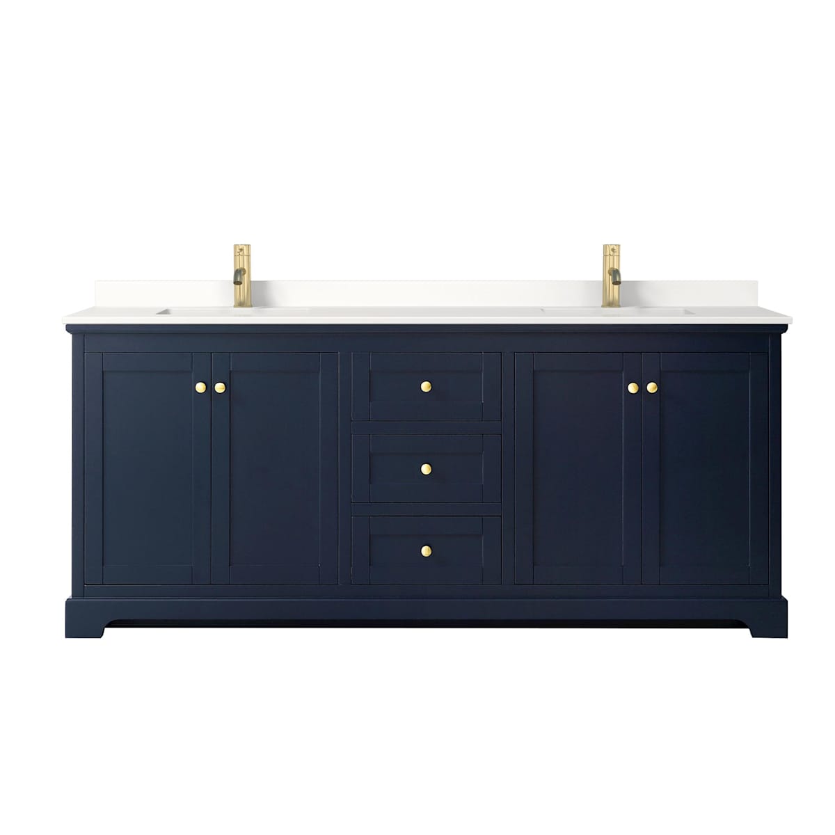 Avery 80" Free Standing Double Basin Vanity Set with Cabinet and Quartz Vanity Top