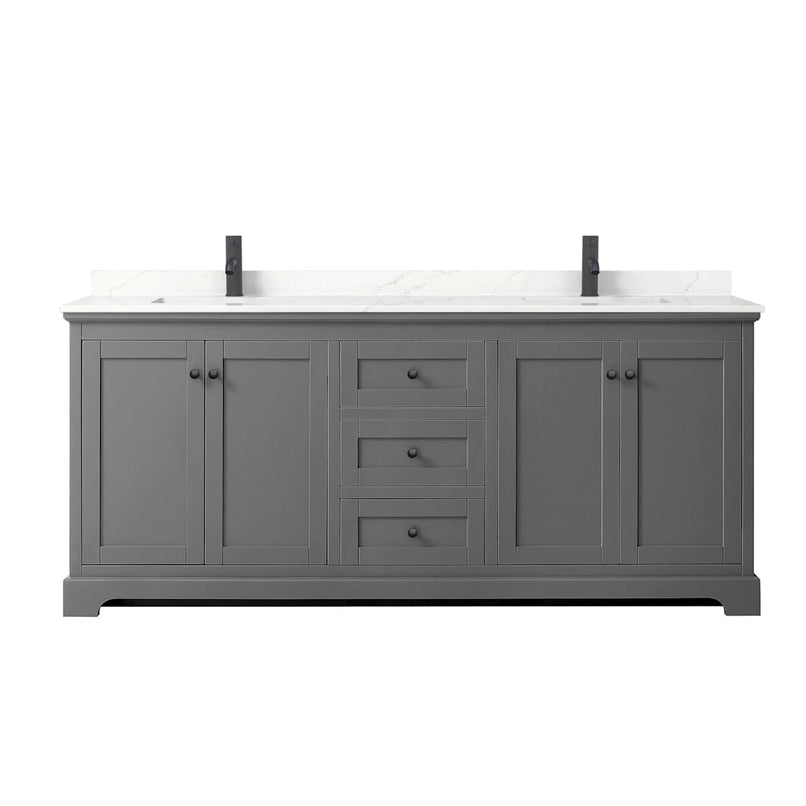 Avery 80" Free Standing Double Basin Vanity Set with Cabinet and Quartz Vanity Top - image 10