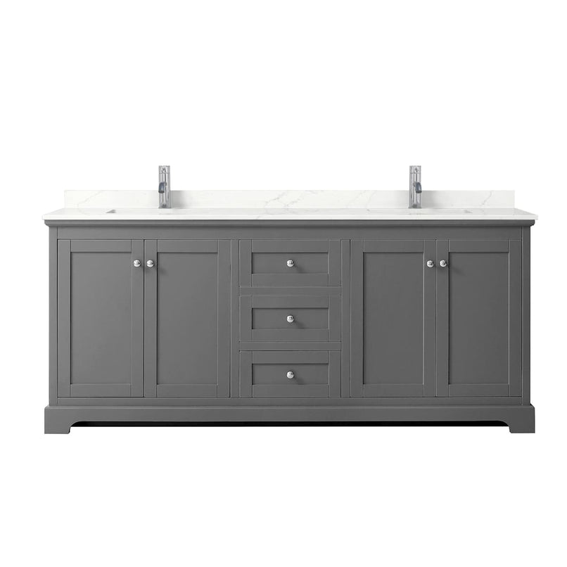 Avery 80" Free Standing Double Basin Vanity Set with Cabinet and Quartz Vanity Top - image 12