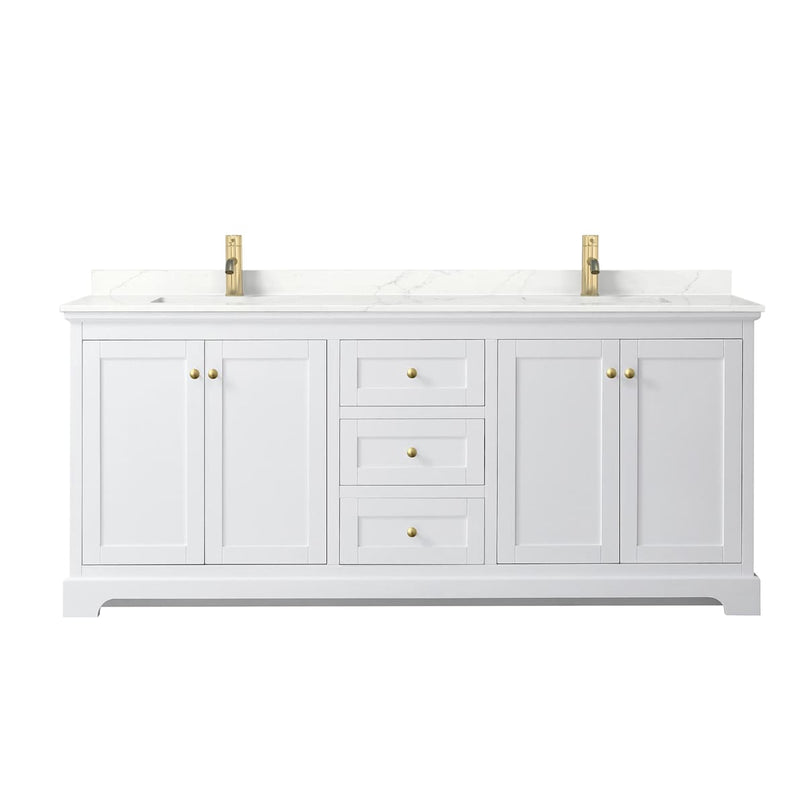 Avery 80" Free Standing Double Basin Vanity Set with Cabinet and Quartz Vanity Top - image 16
