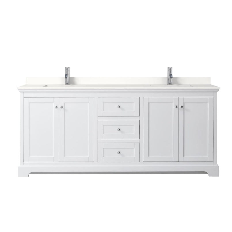 Avery 80" Free Standing Double Basin Vanity Set with Cabinet and Quartz Vanity Top - image 19