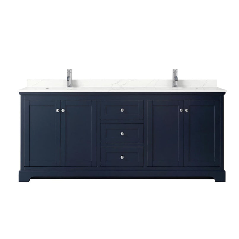 Avery 80" Free Standing Double Basin Vanity Set with Cabinet and Quartz Vanity Top - image 21