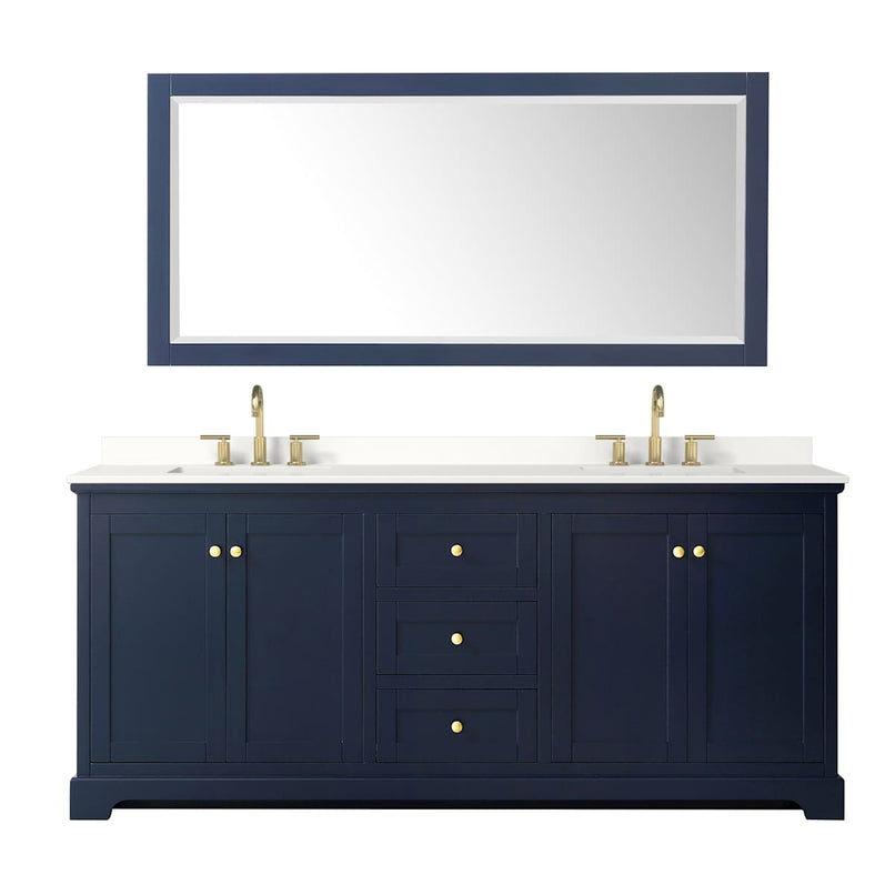 Avery 80" Free Standing Double Basin Vanity Set with Cabinet, Quartz Vanity Top, and Framed Mirror - image 10