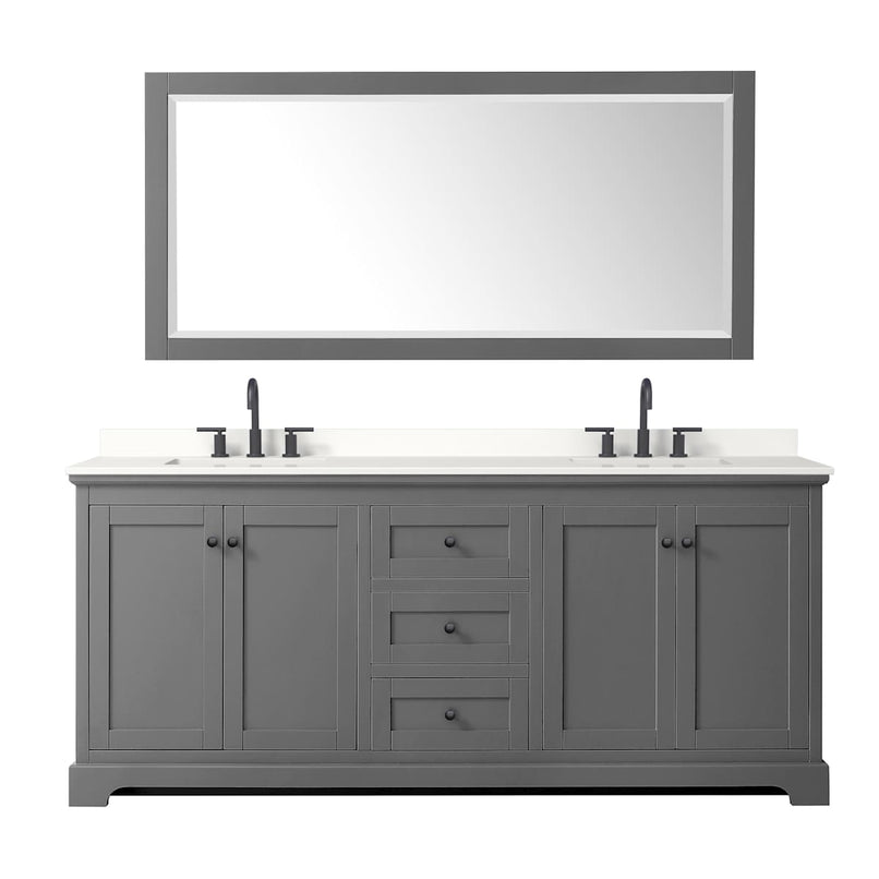 Avery 80" Free Standing Double Basin Vanity Set with Cabinet, Quartz Vanity Top, and Framed Mirror - image 13