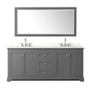 Avery 80" Free Standing Double Basin Vanity Set with Cabinet, Quartz Vanity Top, and Framed Mirror - image 15