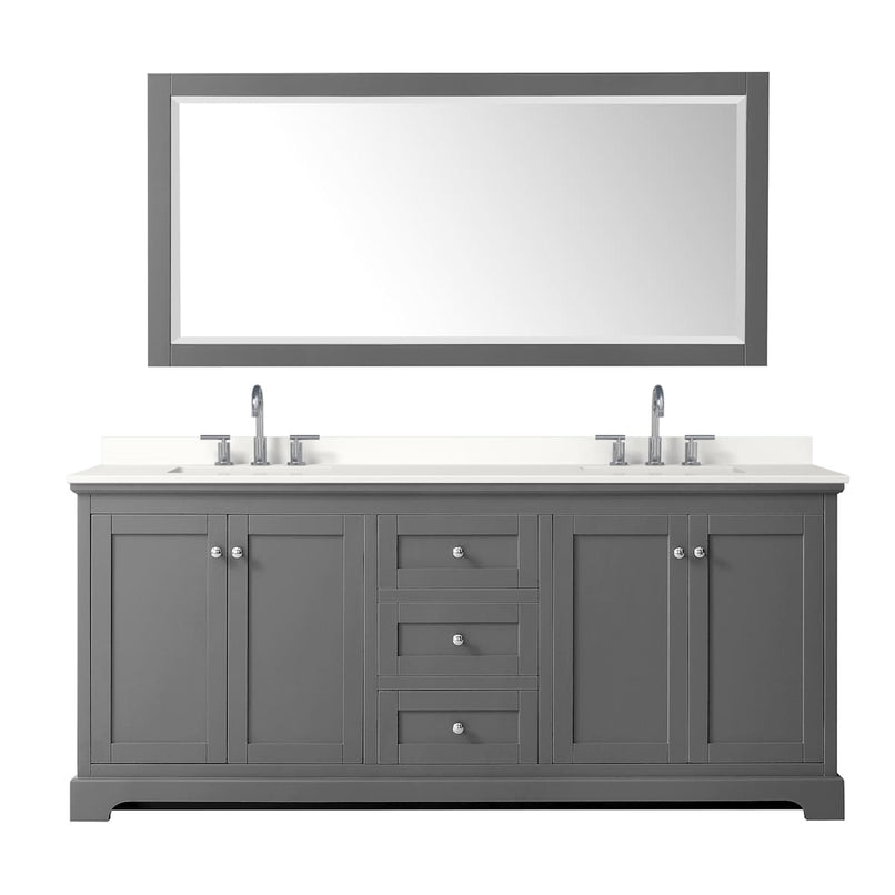 Avery 80" Free Standing Double Basin Vanity Set with Cabinet, Quartz Vanity Top, and Framed Mirror - image 15