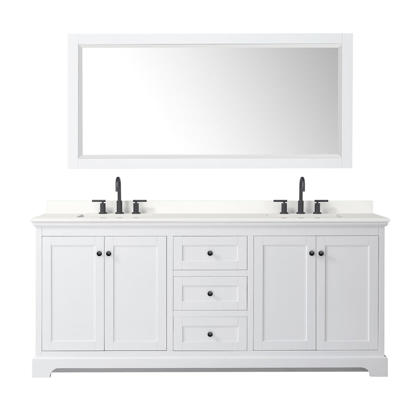 Avery 80" Free Standing Double Basin Vanity Set with Cabinet, Quartz Vanity Top, and Framed Mirror - image 18