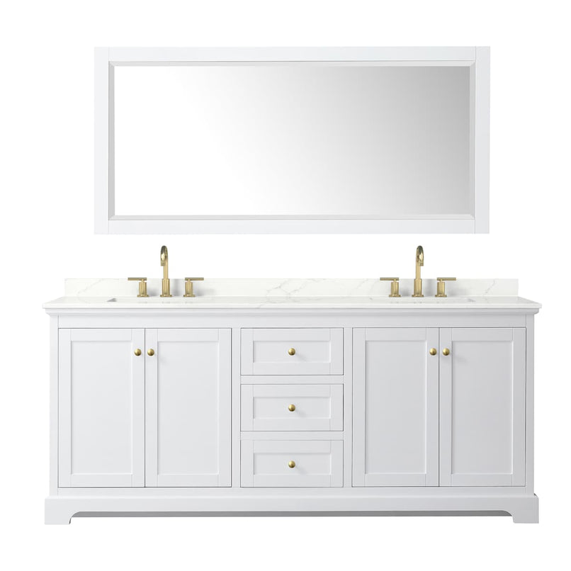 Avery 80" Free Standing Double Basin Vanity Set with Cabinet, Quartz Vanity Top, and Framed Mirror - image 19