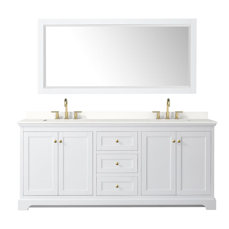 Avery 80" Free Standing Double Basin Vanity Set with Cabinet, Quartz Vanity Top, and Framed Mirror - image 20