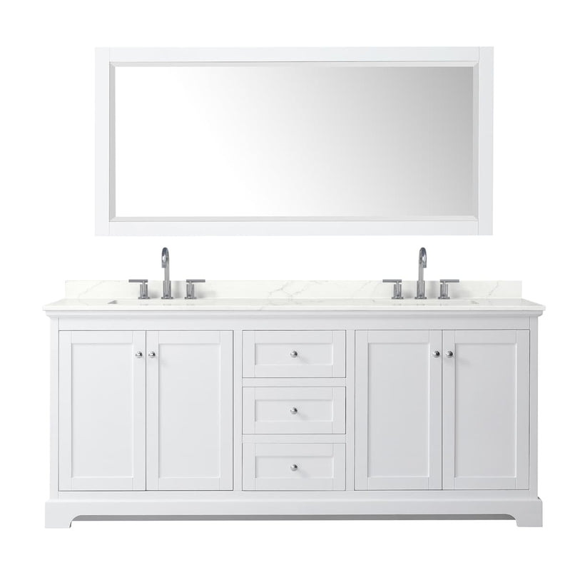 Avery 80" Free Standing Double Basin Vanity Set with Cabinet, Quartz Vanity Top, and Framed Mirror - image 21