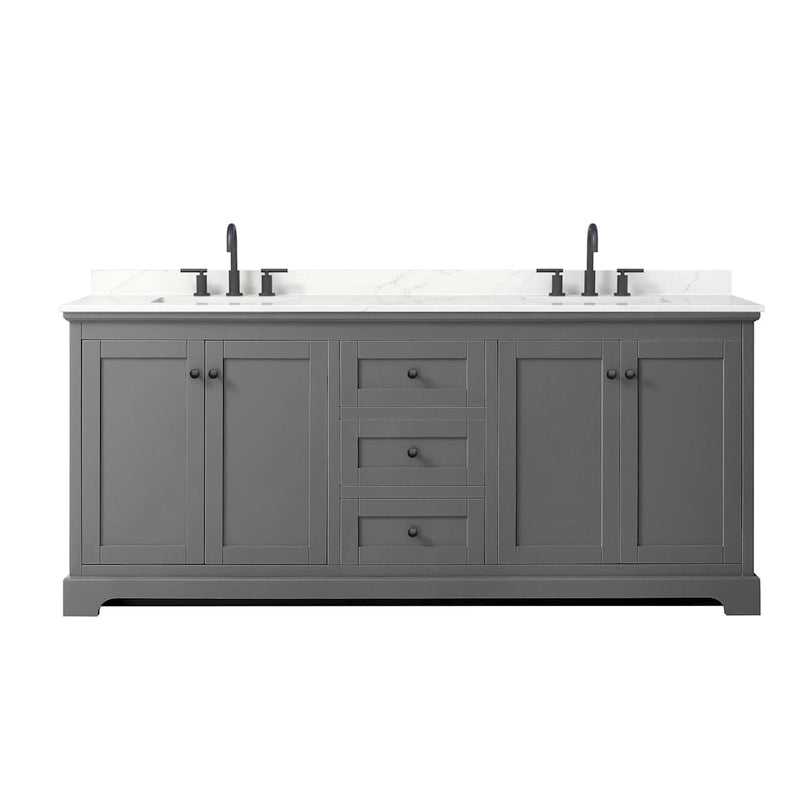Avery 80" Free Standing Double Basin Vanity Set with Cabinet and Quartz Vanity Top - image 10