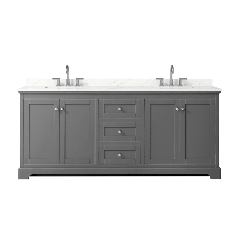 Avery 80" Free Standing Double Basin Vanity Set with Cabinet and Quartz Vanity Top - image 12