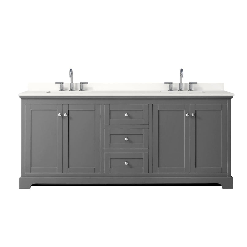 Avery 80" Free Standing Double Basin Vanity Set with Cabinet and Quartz Vanity Top - image 13