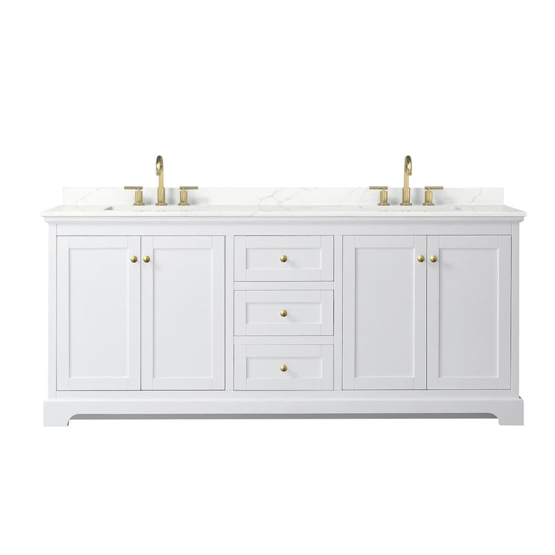 Avery 80" Free Standing Double Basin Vanity Set with Cabinet and Quartz Vanity Top - image 16