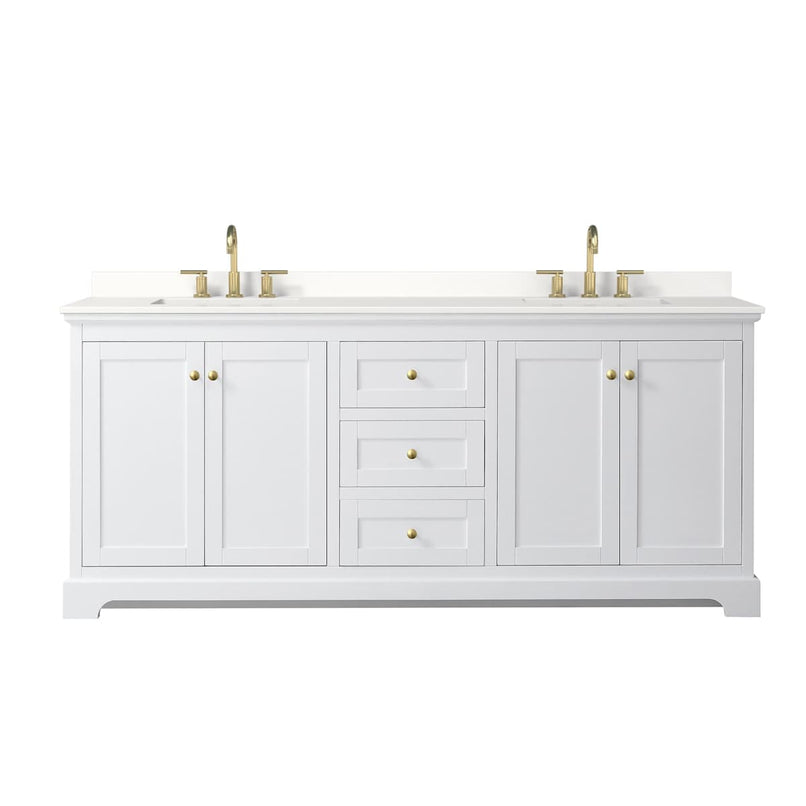 Avery 80" Free Standing Double Basin Vanity Set with Cabinet and Quartz Vanity Top - image 17