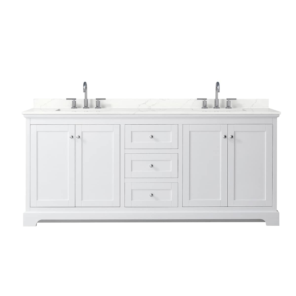 Avery 80" Free Standing Double Basin Vanity Set with Cabinet and Quartz Vanity Top - image 18