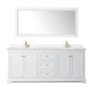 Avery 80" Free Standing Double Basin Vanity Set with Cabinet, Cultured Marble Vanity Top, and Framed Mirror - image 2