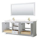 Avery 80" Free Standing Double Basin Vanity Set with Cabinet, Cultured Marble Vanity Top, and Framed Mirror - image 3