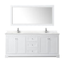 Avery 80" Free Standing Double Basin Vanity Set with Cabinet, Cultured Marble Vanity Top, and Framed Mirror - image 8