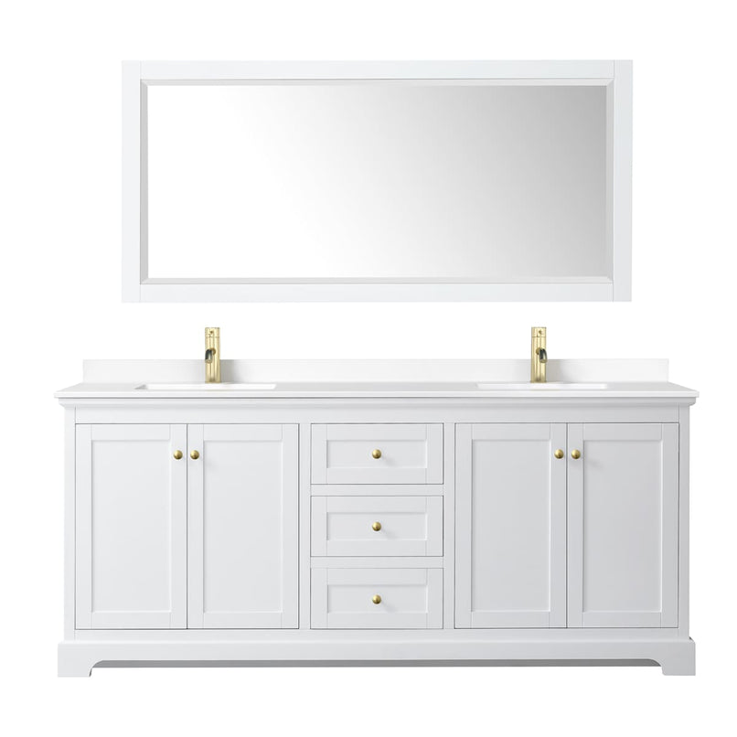 Avery 80" Free Standing Double Basin Vanity Set with Cabinet, Cultured Marble Vanity Top, and Framed Mirror - image 10