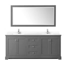 Avery 80" Free Standing Double Basin Vanity Set with Cabinet, Cultured Marble Vanity Top, and Framed Mirror - image 14