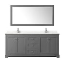 Avery 80" Free Standing Double Basin Vanity Set with Cabinet, Cultured Marble Vanity Top, and Framed Mirror - image 15