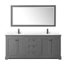 Avery 80" Free Standing Double Basin Vanity Set with Cabinet, Cultured Marble Vanity Top, and Framed Mirror - image 16