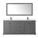 Avery 80" Free Standing Double Basin Vanity Set with Cabinet, Cultured Marble Vanity Top, and Framed Mirror - image 17