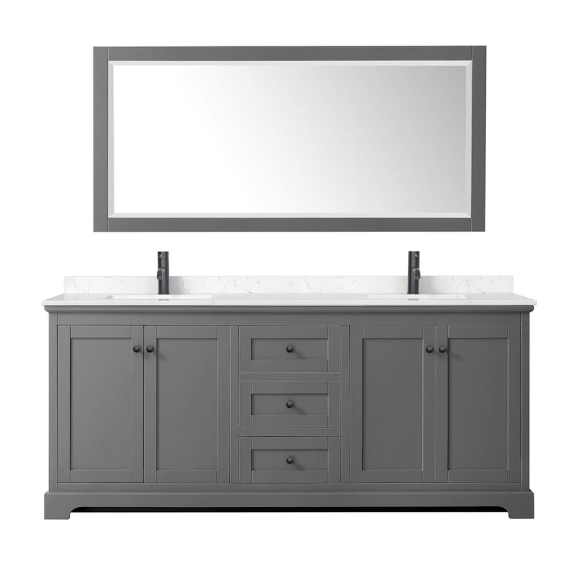 Avery 80" Free Standing Double Basin Vanity Set with Cabinet, Cultured Marble Vanity Top, and Framed Mirror - image 17