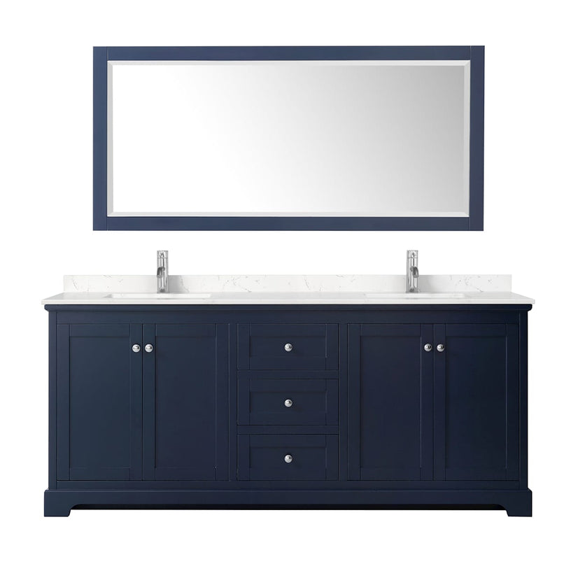 Avery 80" Free Standing Double Basin Vanity Set with Cabinet, Cultured Marble Vanity Top, and Framed Mirror - image 21