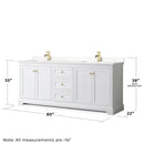 Avery 80" Free Standing Double Basin Vanity Set with Cabinet and Cultured Marble Vanity Top - image 5