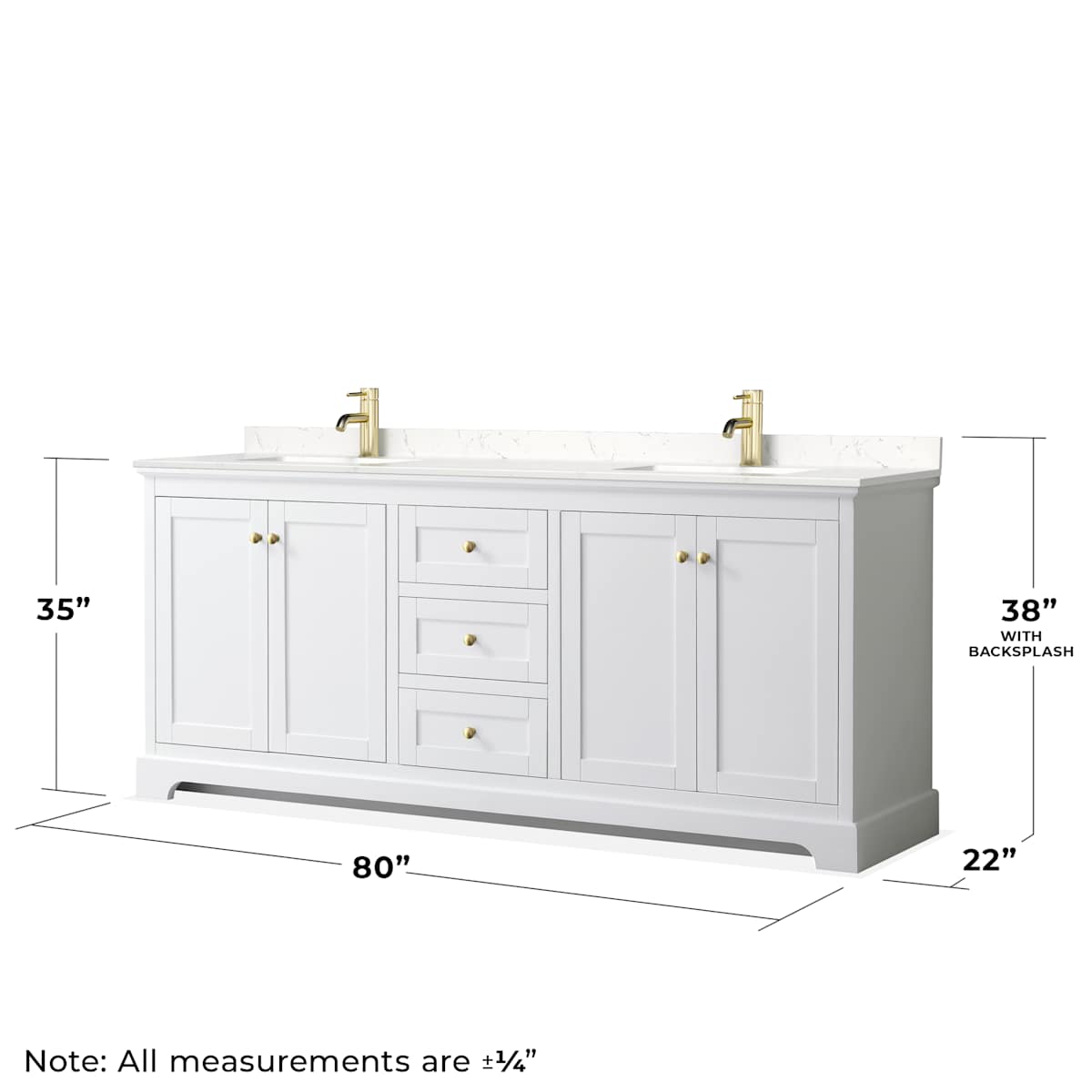Avery 80" Free Standing Double Basin Vanity Set with Cabinet and Cultured Marble Vanity Top