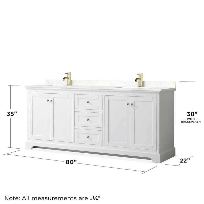 Avery 80" Free Standing Double Basin Vanity Set with Cabinet and Cultured Marble Vanity Top - image 5